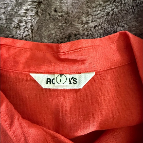 ROLLA'S Red Button Down Linen Shirt - Picture 4 of 5